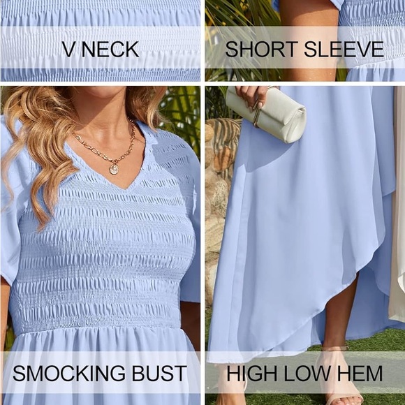 Roolee High-Low Maxi Dress, Modest, Gray, Size Medium - Picture 14 of 14